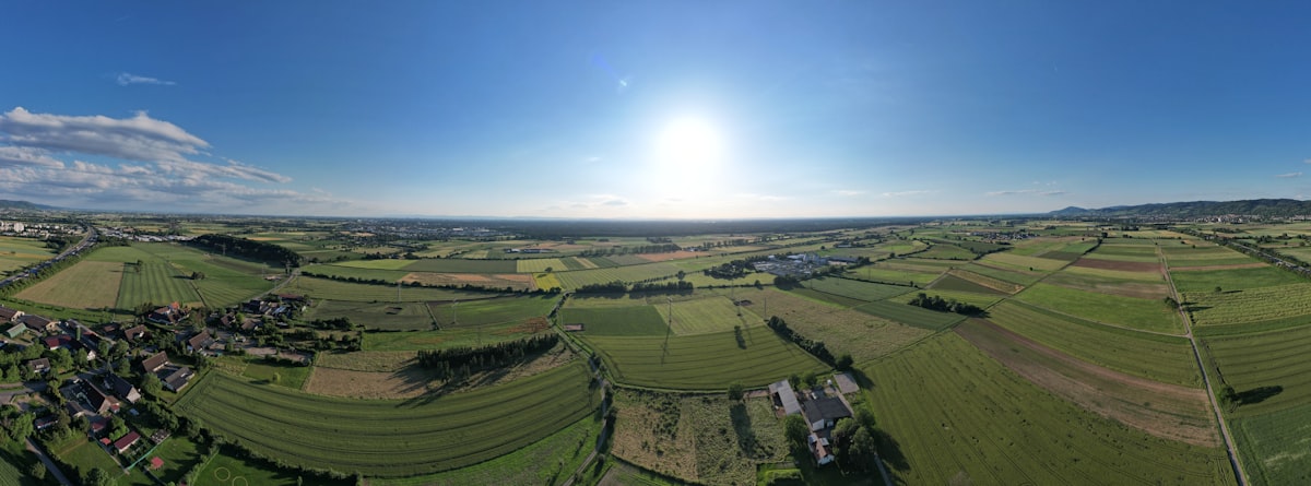 Luftaufnahme landwirtschaftlicher Flächen im Münsterland